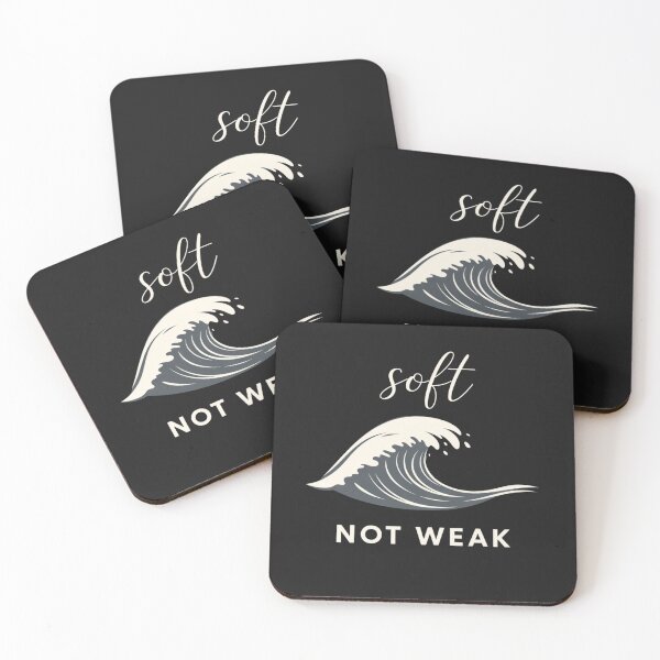Item preview, Soft Not Weak Wave Shirt, Ocean Strength Quote T-Shirt, Minimalist Aesthetic Graphic Tee, Mental Health Empowerment Apparel designed and sold by ZEBBEDE - Minimal Streetwear .