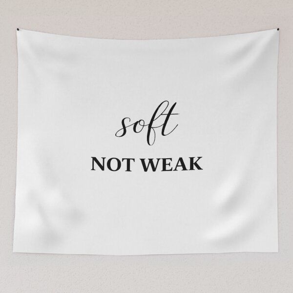 Item preview, Soft Not Weak Shirt, Minimalist Quote T-Shirt, Feminine Strength Tee, Empowering Text Design, Mental Health Apparel designed and sold by ZEBBEDE - Minimal Streetwear .