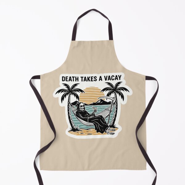 Item preview, "Death Takes a Vacay" Funny Grim Reaper Beach Hammock Retro Summer Goth designed and sold by Cipher & Soul.