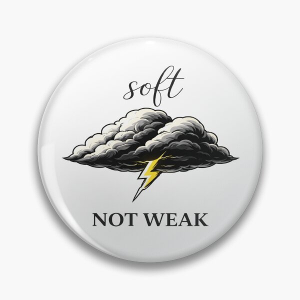 Item preview, Soft Not Weak Cloud Lightning Shirt, Feminine Strength Quote T-Shirt, Empowering Minimalist Graphic Tee, Mental Health Apparel designed and sold by ZEBBEDE - Minimal Streetwear .