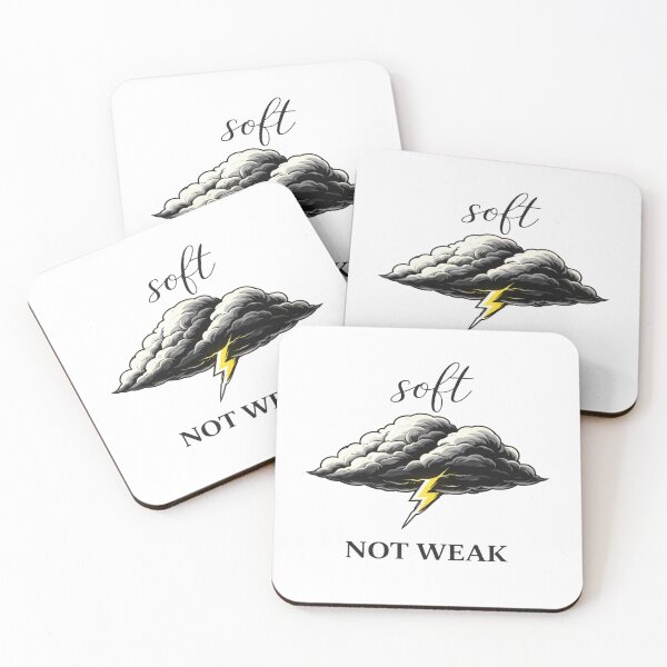 Item preview, Soft Not Weak Cloud Lightning Shirt, Feminine Strength Quote T-Shirt, Empowering Minimalist Graphic Tee, Mental Health Apparel designed and sold by ZEBBEDE - Minimal Streetwear .