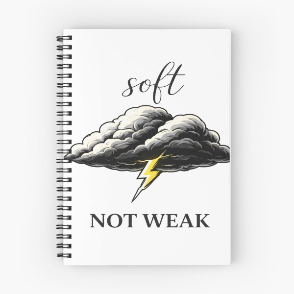 Item preview, Soft Not Weak Cloud Lightning Shirt, Feminine Strength Quote T-Shirt, Empowering Minimalist Graphic Tee, Mental Health Apparel designed and sold by ZEBBEDE - Minimal Streetwear .