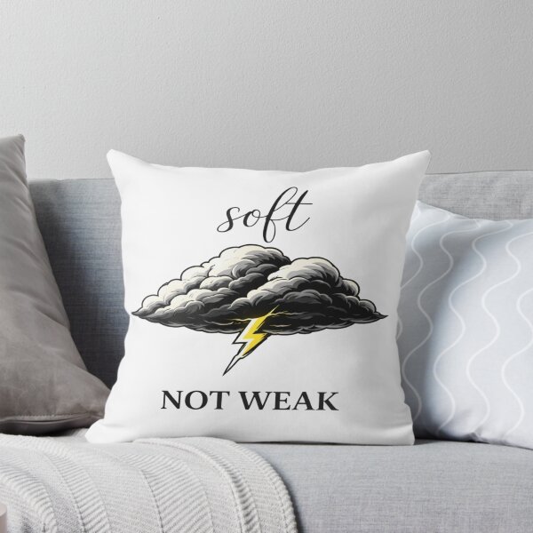 Item preview, Soft Not Weak Cloud Lightning Shirt, Feminine Strength Quote T-Shirt, Empowering Minimalist Graphic Tee, Mental Health Apparel designed and sold by ZEBBEDE - Minimal Streetwear .