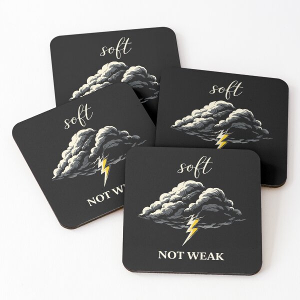 Item preview, Soft Not Weak Cloud Lightning Shirt, Feminine Strength Quote T-Shirt, Empowering Minimalist Graphic Tee, Mental Health Apparel designed and sold by ZEBBEDE - Minimal Streetwear .