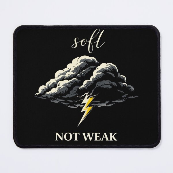 Item preview, Soft Not Weak Cloud Lightning Shirt, Feminine Strength Quote T-Shirt, Empowering Minimalist Graphic Tee, Mental Health Apparel designed and sold by ZEBBEDE - Minimal Streetwear .