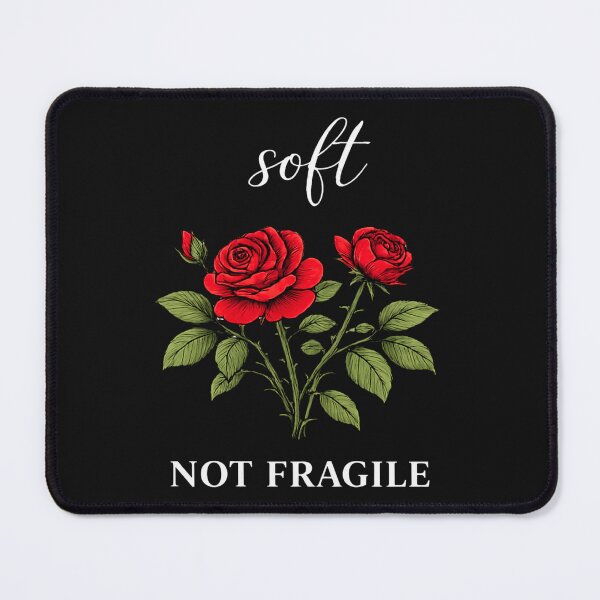 Item preview, Soft Not Fragile Rose Shirt, Feminine Strength Quote T-Shirt, Self Love Mental Health Tee, Minimalist Floral Graphic designed and sold by ZEBBEDE - Minimal Streetwear .