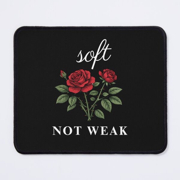 Item preview, Soft Not Weak Rose Shirt, Feminine Strength Quote T-Shirt, Mental Health Positive Graphic Tee, Self Love Apparel designed and sold by ZEBBEDE - Minimal Streetwear .