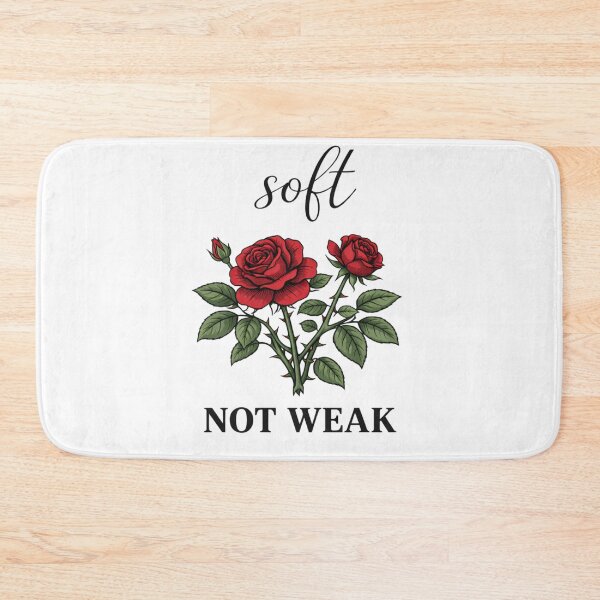 Item preview, Soft Not Weak Rose Shirt, Feminine Strength Quote T-Shirt, Mental Health Positive Graphic Tee, Self Love Apparel designed and sold by ZEBBEDE - Minimal Streetwear .