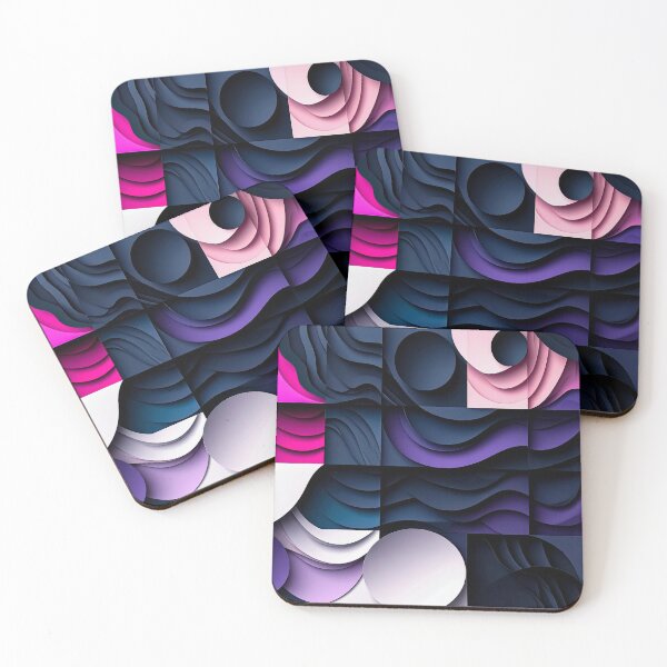 Item preview, Dark Geometric Waves – Modern Abstract Circle Composition designed and sold by NizuCaCi.