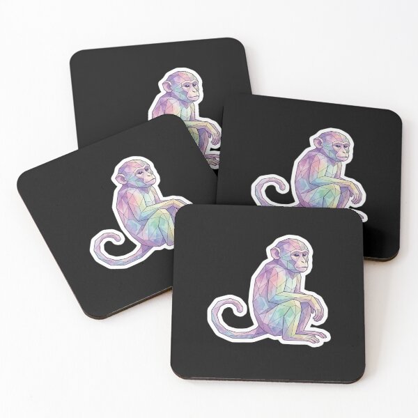 Item preview, Geometric Watercolor Monkey – Colorful Ape Sticker for Modern Art Lovers designed and sold by bsbd-action.