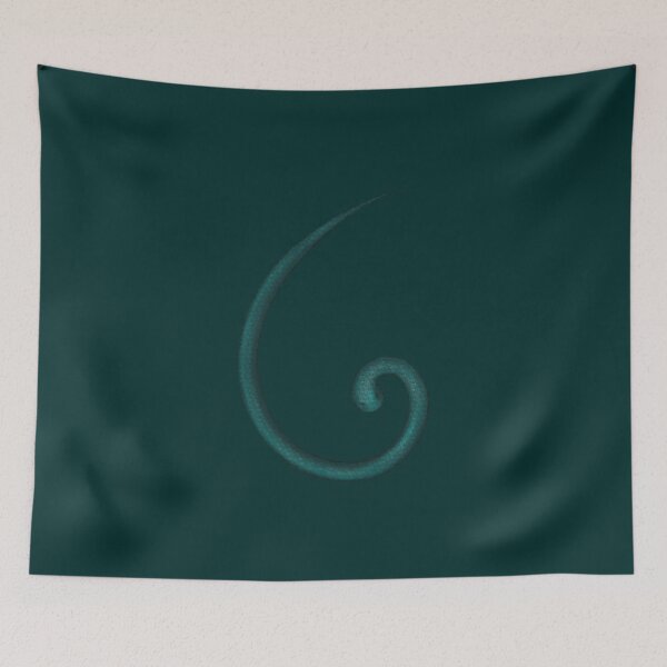 Item preview, Snake in the form of a golden spiral of dark turquoise color designed and sold by Cherevan.