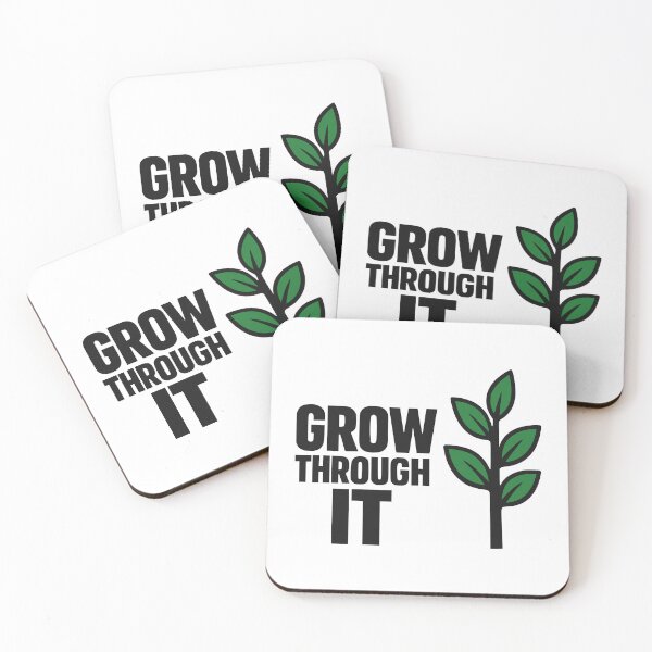 Item preview, Minimalist Grow Through It Typography with Sprout designed and sold by FunFitLife Studio.