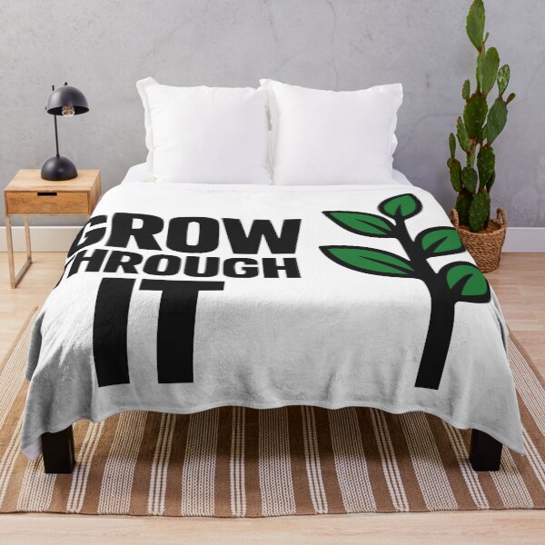 Item preview, Minimalist Grow Through It Typography with Sprout designed and sold by FunFitLife Studio.
