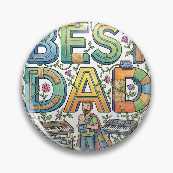 Item preview, Best Dad Retro Music and Garden Illustration designed and sold by TheBetaPattern.