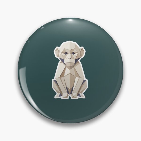 Item preview, Minimalist Origami Monkey – White Monkey Sticker for Zen Decoration designed and sold by bsbd-action.