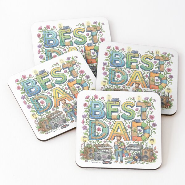 Item preview, Best Dad Retro Music and Garden Illustration designed and sold by TheBetaPattern.