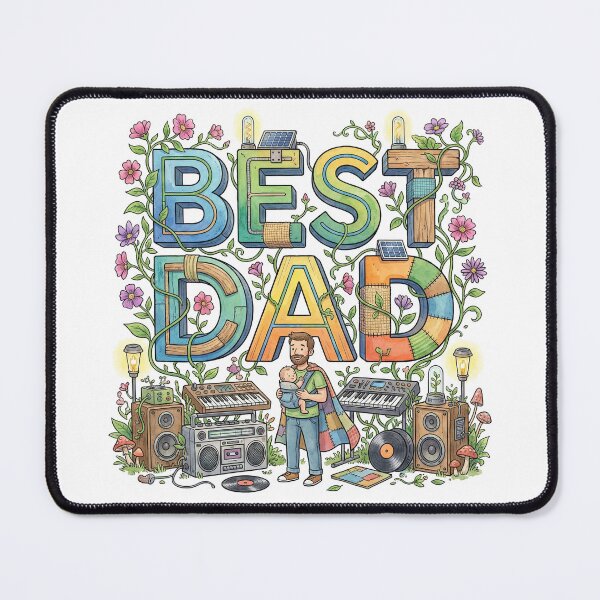 Item preview, Best Dad Retro Music and Garden Illustration designed and sold by TheBetaPattern.