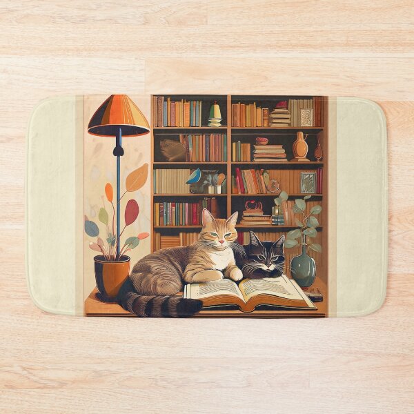 Item preview, Library Cats - Paws, Read, Repeat Vintage Style Print designed and sold by thelivingrp.