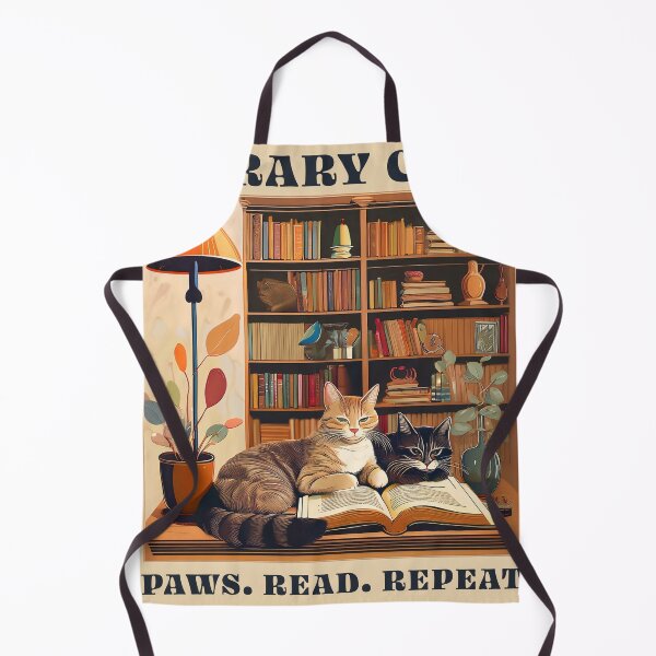Item preview, Library Cats - Paws, Read, Repeat Vintage Style Print designed and sold by thelivingrp.