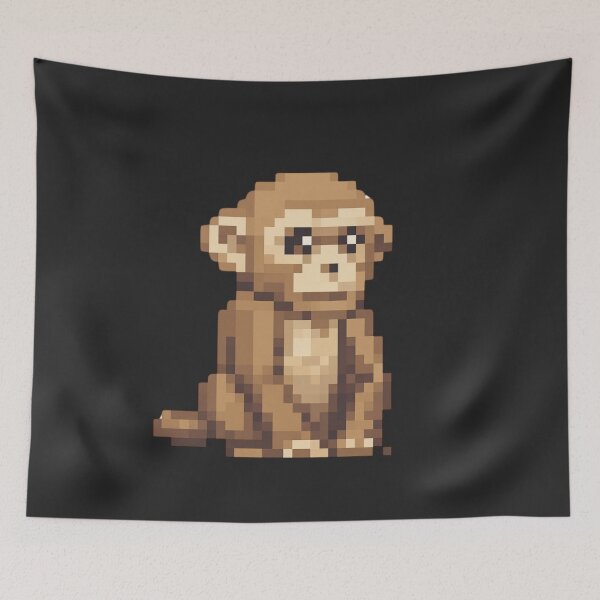 Item preview, Retro Pixel Art Monkey – 8-Bit Monkey Sticker for Video Game Fans designed and sold by bsbd-action.
