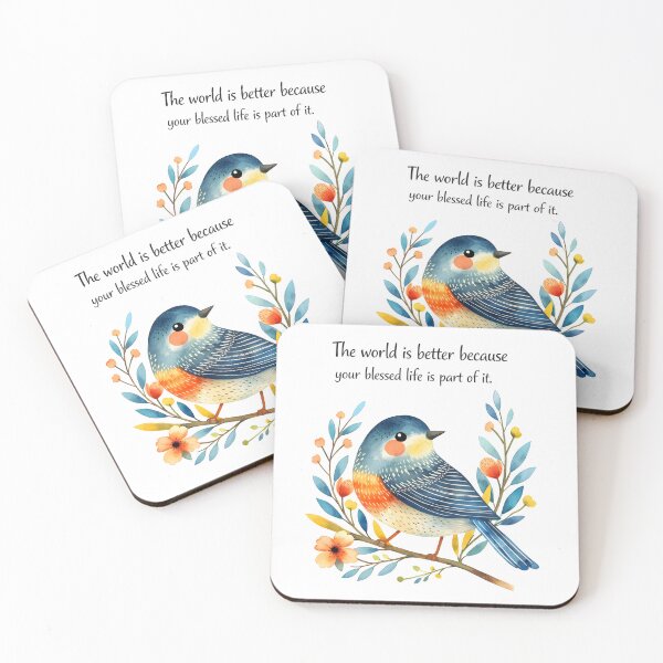 Item preview, Bird Wall Art with Inspirational Quote and Floral Branch designed and sold by LoveNurseries.
