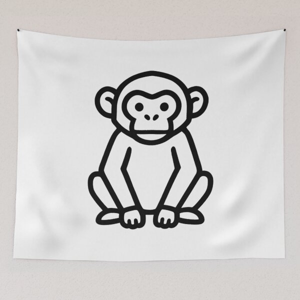 Item preview, Minimalist Monkey Black Outline – Simple Primate Sticker for Urban Style designed and sold by bsbd-action.