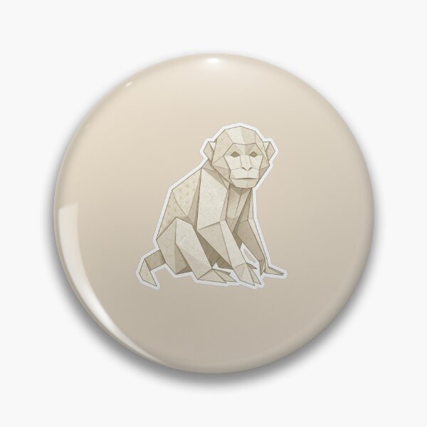 Item preview, Origami Monkey with Patterns – Aesthetic Monkey Sticker for Art Collectors designed and sold by bsbd-action.