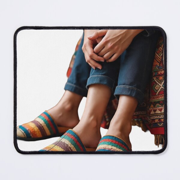 Item preview, Boho Colorful Slippers Ethnic Textile Art designed and sold by Hafcishop.