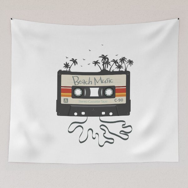 Item preview, 80s Beach Music Cassette Tape Vintage Retro Summer Vibes designed and sold by SaltCreatives.