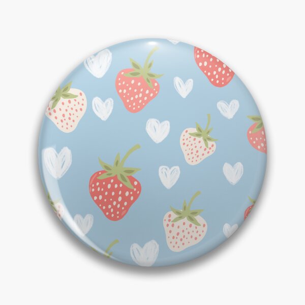 Item preview, Strawberry Love Baby Blue Summer Berry Scatter designed and sold by Patternandflow.