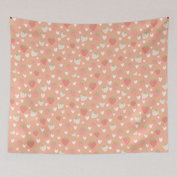 Item preview, Strawberry Love Peach Summer Berry Scatter designed and sold by Patternandflow.