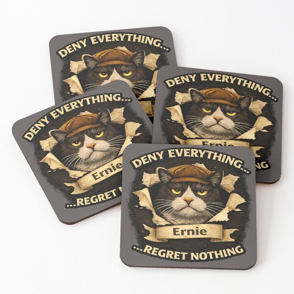 Item preview, Ernie - Deny Everything... Regret Nothing/Funny Cat Shirt/ Domestic Cat Chaos/Vintage Cat Lover Gift  designed and sold by Halejo68.