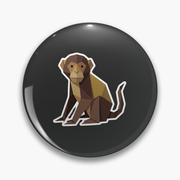 Item preview, Brown Low Poly Monkey – Geometric Monkey Sticker for Nature Lovers designed and sold by bsbd-action.