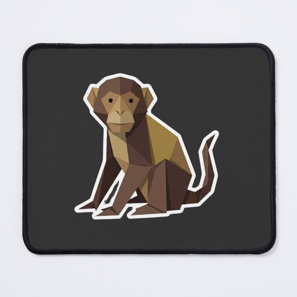 Item preview, Brown Low Poly Monkey – Geometric Monkey Sticker for Nature Lovers designed and sold by bsbd-action.