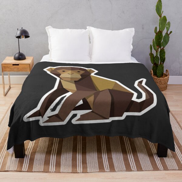 Item preview, Brown Low Poly Monkey – Geometric Monkey Sticker for Nature Lovers designed and sold by bsbd-action.