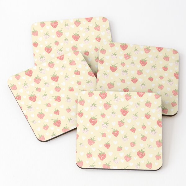 Item preview, Strawberry Love Yellow Summer Berry Scatter designed and sold by Patternandflow.
