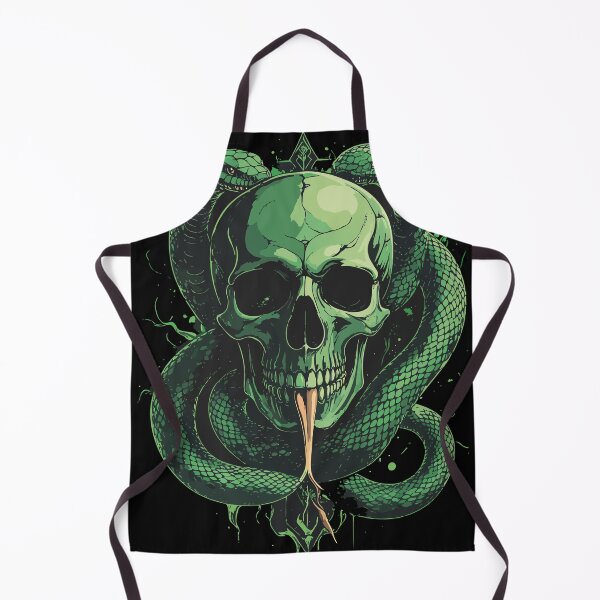 Item preview, Dark Gothic Skull with Green Snakes Tattoo Art designed and sold by BestChoiceService.