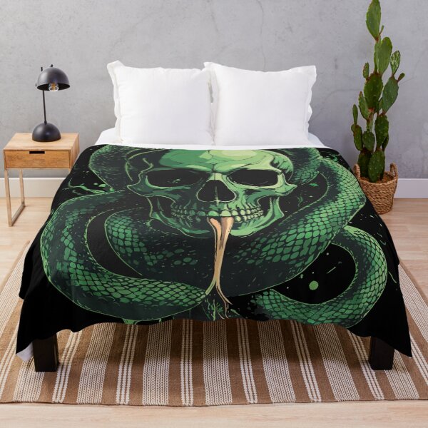 Item preview, Dark Gothic Skull with Green Snakes Tattoo Art designed and sold by BestChoiceService.