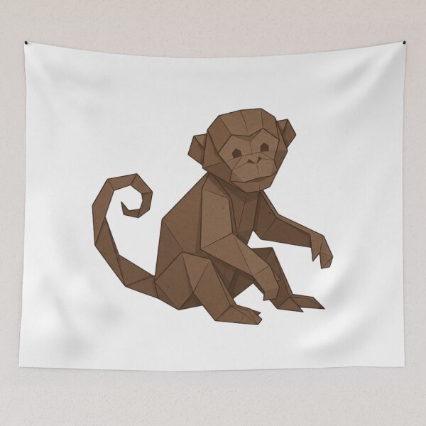 Item preview, Kraft Paper Monkey – Cardboard Style Monkey Sticker for Designers designed and sold by bsbd-action.