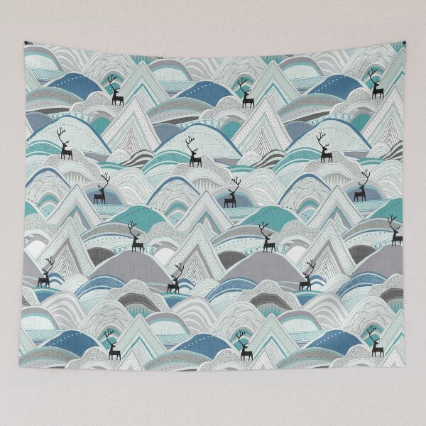Item preview, caribou mountains blue designed and sold by scrummy.