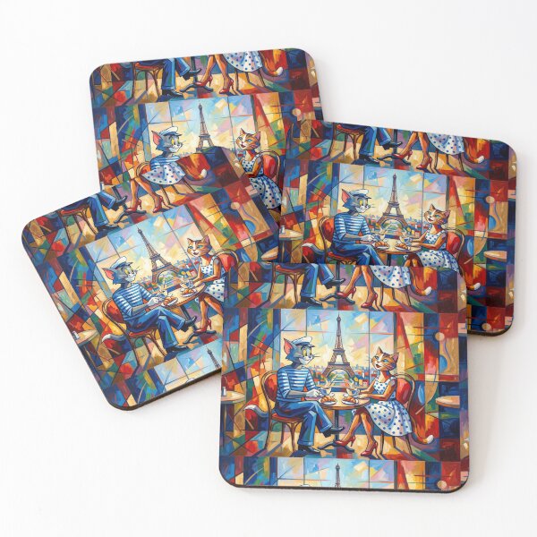 Item preview, A cat and a kitten in love in Paris near the Eiffel Tower. designed and sold by Natalia-Vlad.
