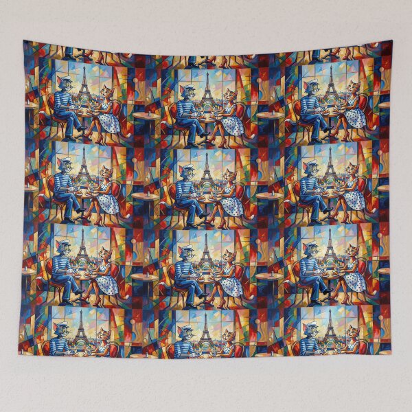Item preview, A cat and a kitten in love in Paris near the Eiffel Tower. designed and sold by Natalia-Vlad.
