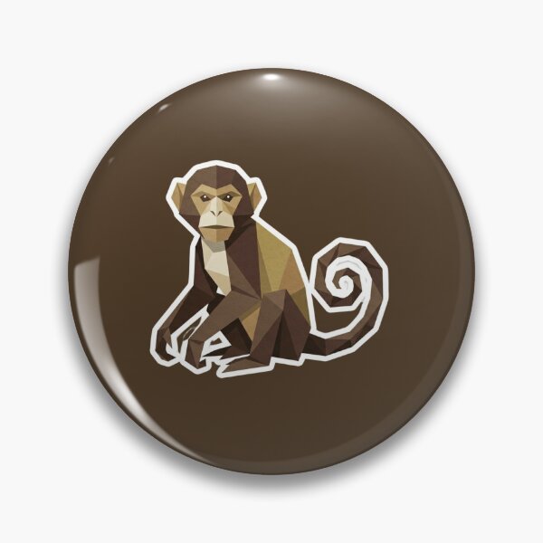 Item preview, Polygon Monkey with Curled Tail – Curious Monkey Sticker for Kids and Adults designed and sold by bsbd-action.
