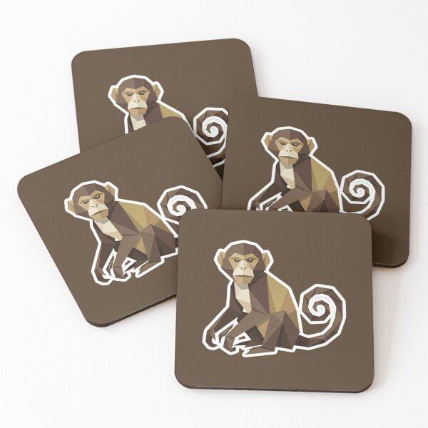 Item preview, Polygon Monkey with Curled Tail – Curious Monkey Sticker for Kids and Adults designed and sold by bsbd-action.