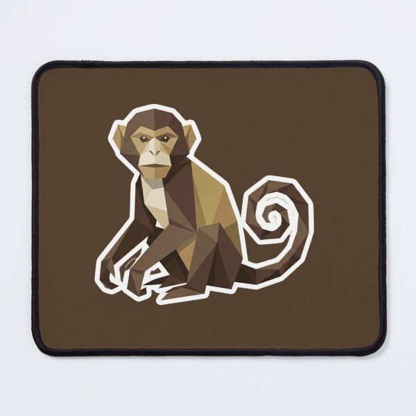 Item preview, Polygon Monkey with Curled Tail – Curious Monkey Sticker for Kids and Adults designed and sold by bsbd-action.