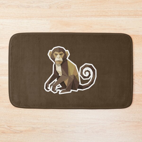 Item preview, Polygon Monkey with Curled Tail – Curious Monkey Sticker for Kids and Adults designed and sold by bsbd-action.