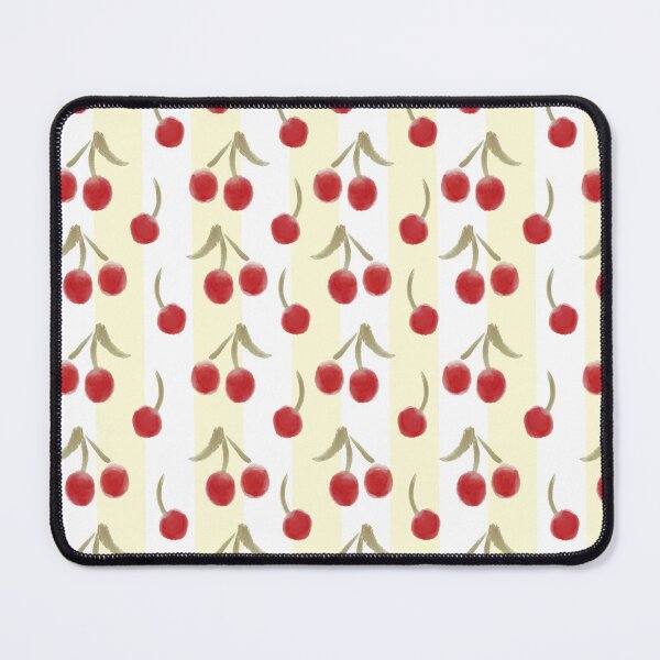 Item preview, Red Cherry Butter Yellow Summer Stripe designed and sold by Patternandflow.