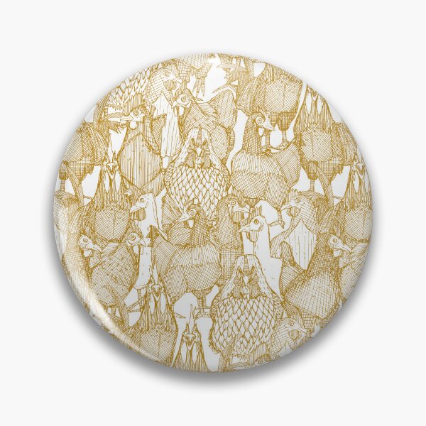 Item preview, just chickens gold white designed and sold by scrummy.