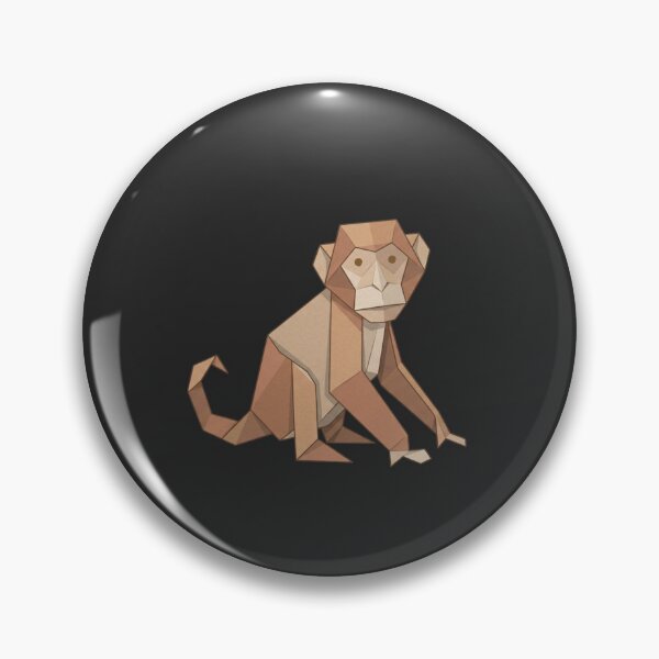 Item preview, Cream-Colored Origami Monkey – Elegant Monkey Sticker for Adult Accessories designed and sold by bsbd-action.
