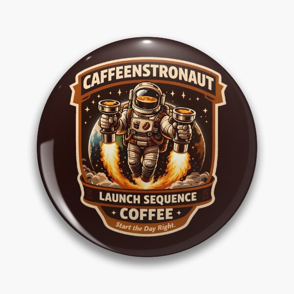 Item preview, Caffeonaut Launch Sequence Coffee Sticker – Rocket Espresso Astronaut Retro Space Design designed and sold by AnimalAirtistry.